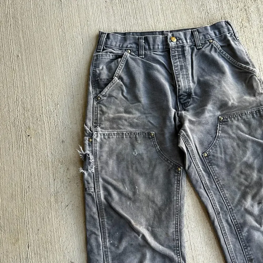 Carhartt B01 GVL gray double knee work wear carpenter pants